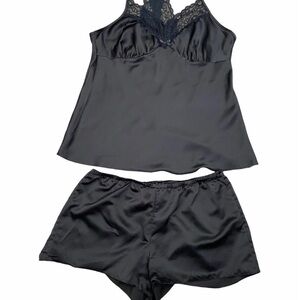 AMBRIELLE Black Sleeper Shorts Set Size Small